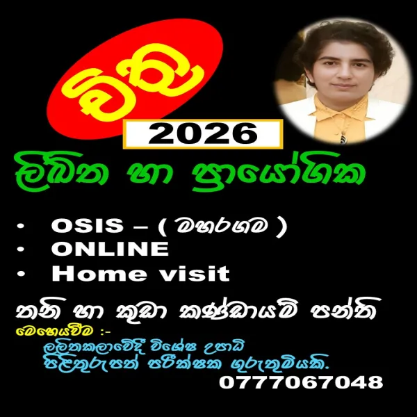 Art Classes (Home visit / Online / OSIS- Maharagama)