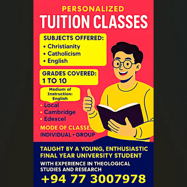 Christianity, Catholicism & English: Personalized Tuition for Grades 1