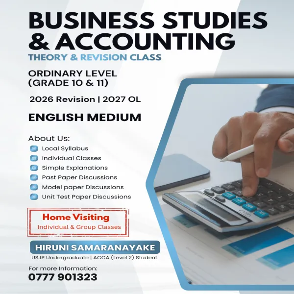 O/L Business & Accounting Studies (Commerce) English Medium 10 & 11