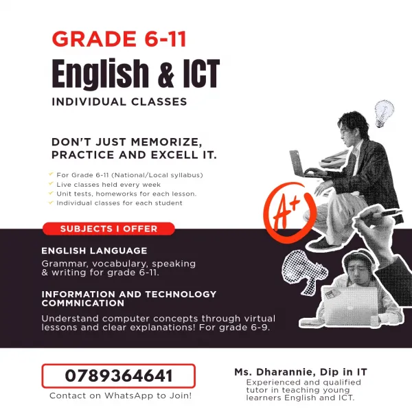 ENGLISH AND ICT ONLINE CLASSES