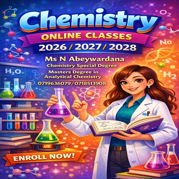 G.C.E. A/L Chemistry Theory , Revision, paper  Classes ( 2026/2027/202