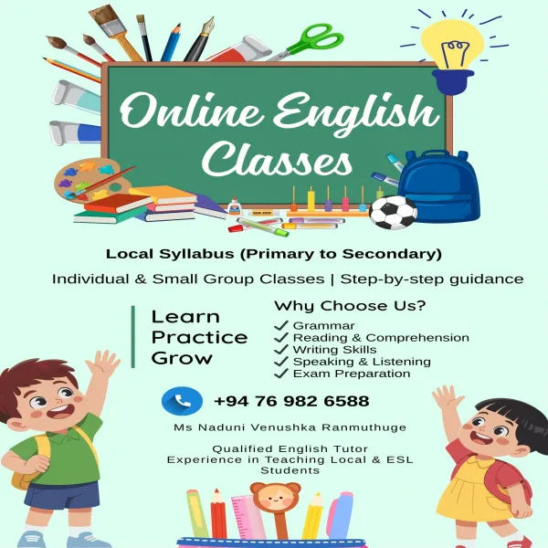 Online English Classes (Local Syllabus & ESL) | Primary To O/L