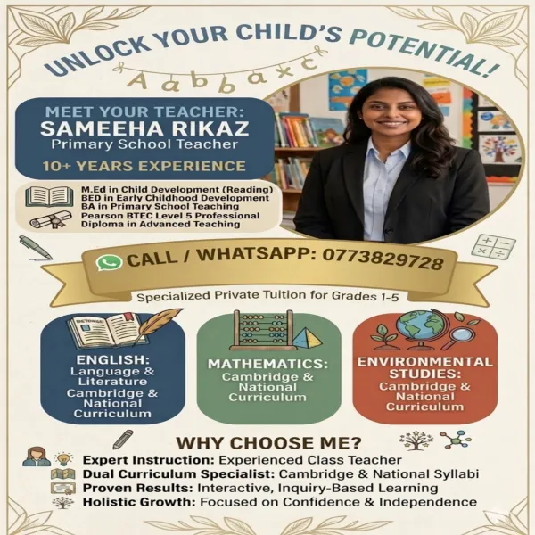 Tuition- Grades 1-5 National, Cambridge and Edexcel