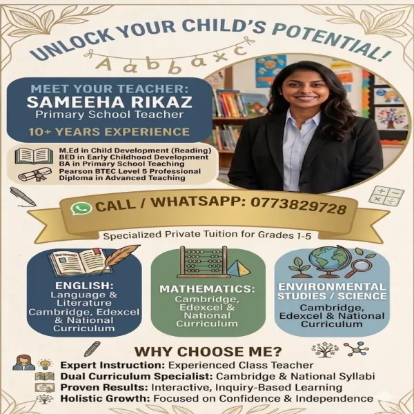 Tuition- Grades 1-5 National, Cambridge and Edexcel