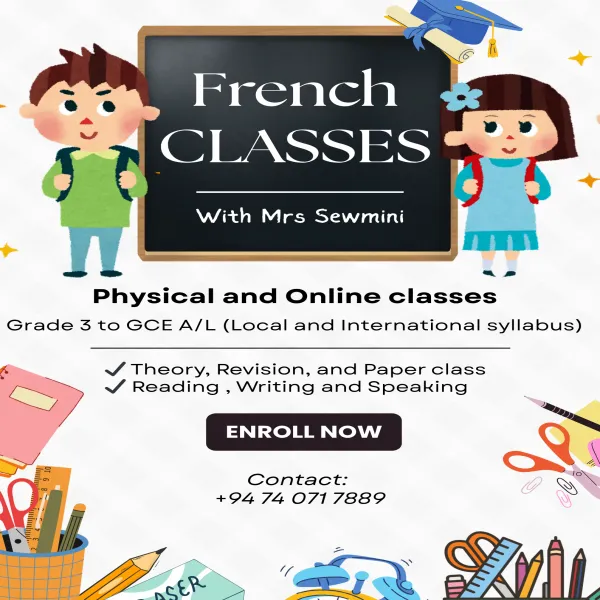 Bonjour! Join our French classes from Grade 6 to GCE O/L