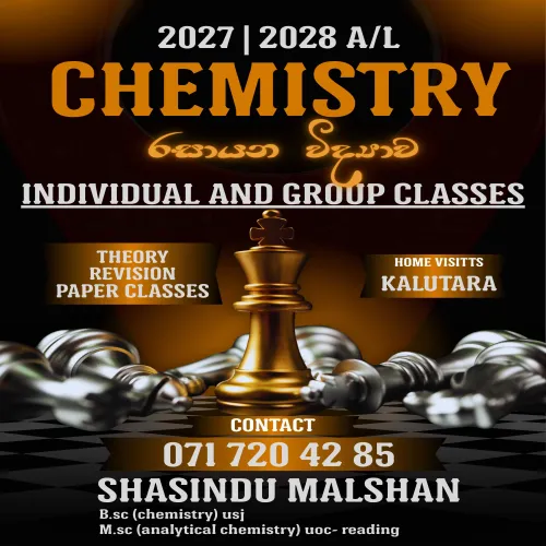A/L Chemistry Theory 2028 Individual & Group Classes