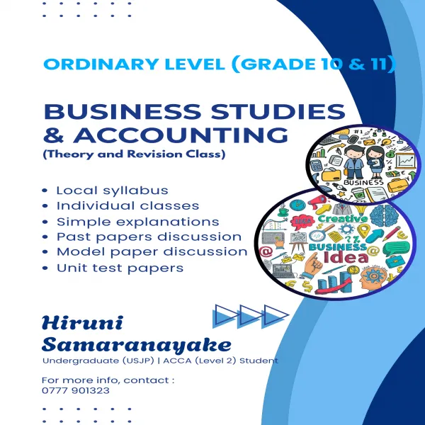 Business Studies & Accounting - Grade 10/11 (English Medium)