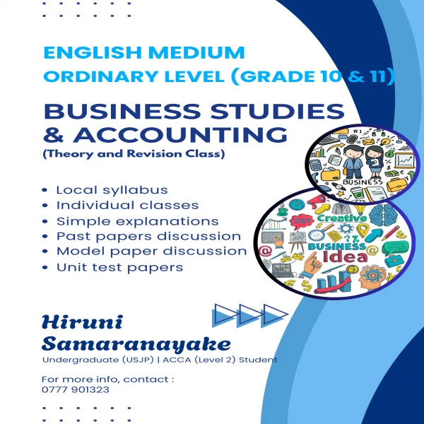Business Studies & Accounting - Grade 10/11 (English Medium)