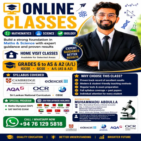 Maths Science Biology online/Visit class