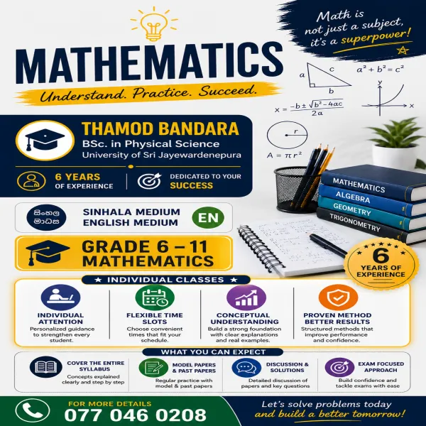 Grade 6 – 11 Mathematics (Sinhala And English Medium)
