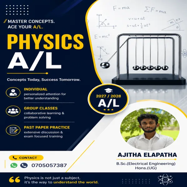 A/L Physics Classes (Home visits)