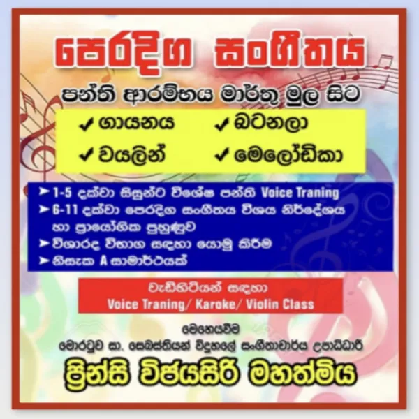 වැඩිහිටියන්ට සහ දරුවන්ට සංගීත පන්ති