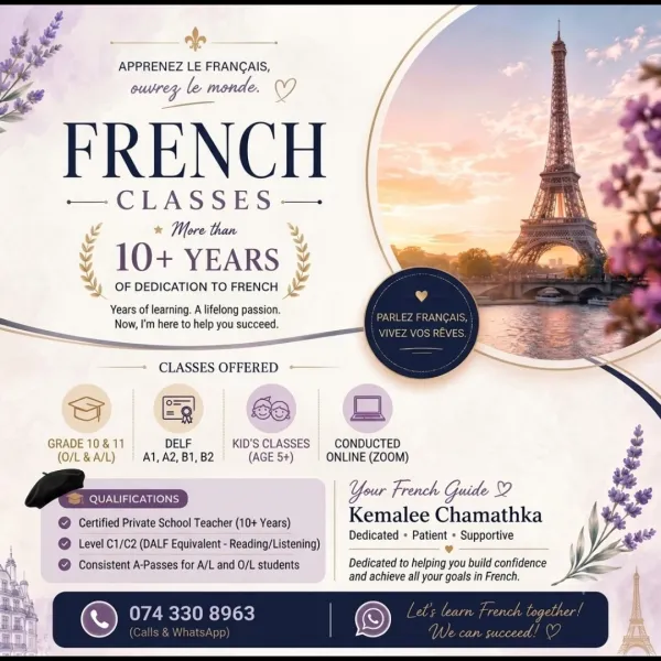 French Classes ( Ordinary Level and Kid's Classes)