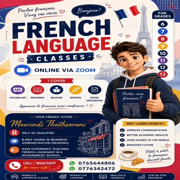 French Language Classes – Online via Zoom 