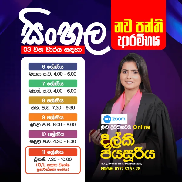 Online සිංහල පංති - Grades 6 to 11 | NextGrade Online