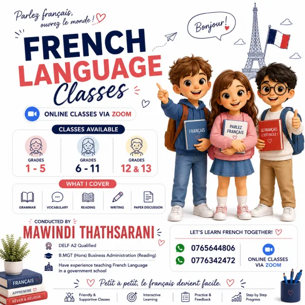 French Language Classes – Online via Zoom 