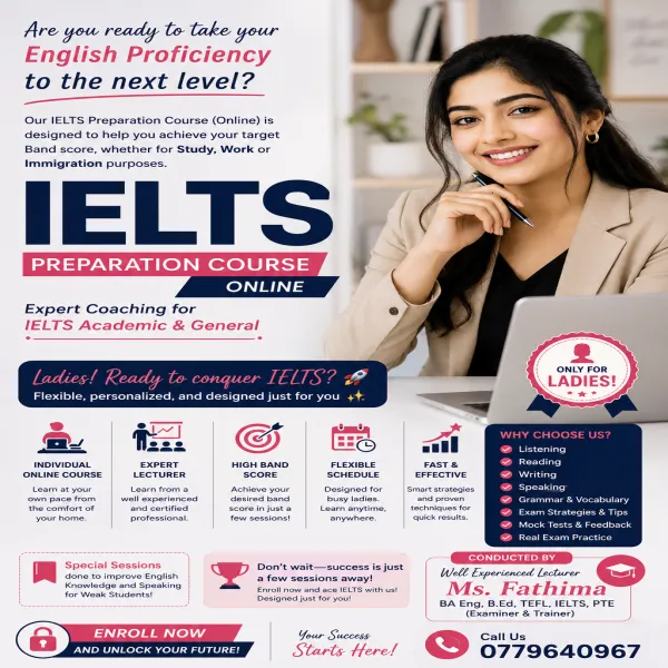 IELTS FAST COURSE FOR LADIES