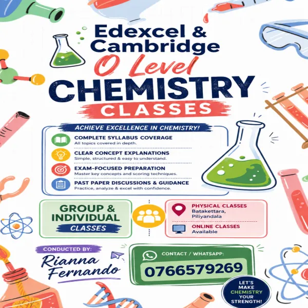 Cambridge and Edexcel Chemistry classes