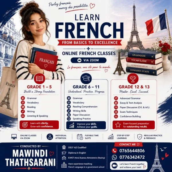 French Language Classes – Online via Zoom 