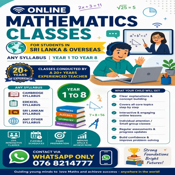 Mathematics- Online- English medium
