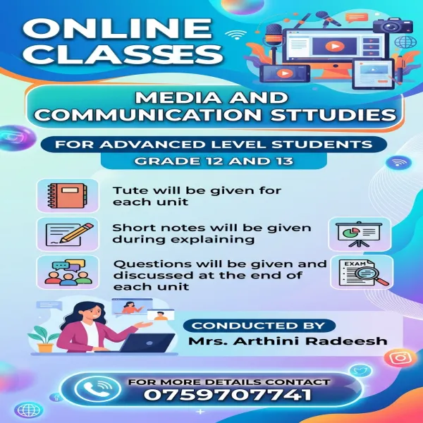 Media and communication studies classes for A/L
