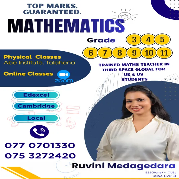Maths Tution  |  Grades 3 –11  |  Local & Edexcel - Online v