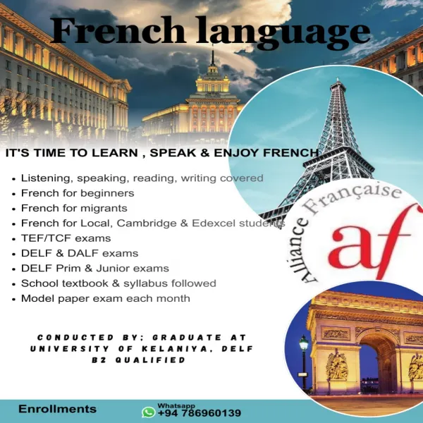 French Classes for  IGCSE & GCSE ,  GCE o/l and a/l ,  TEF & D