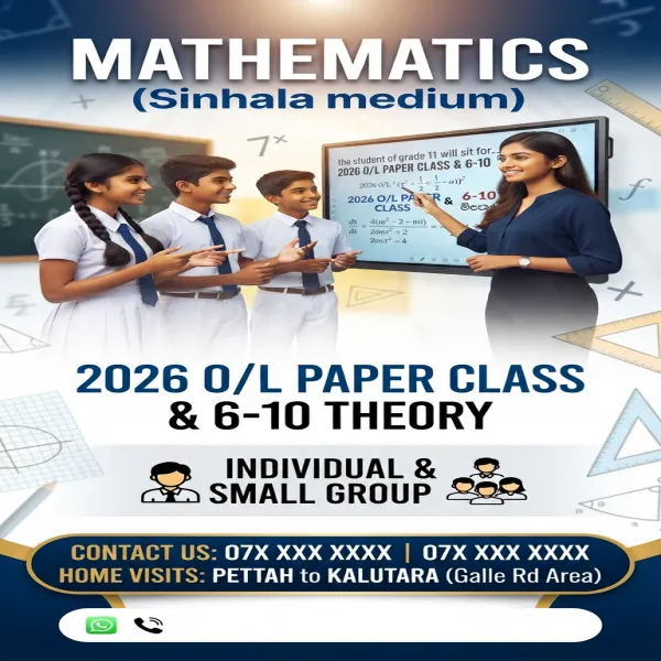 Mathematics Home Visit Classes | Grades 6–11 & 2026 O/L