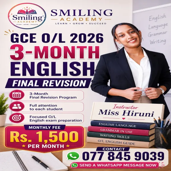 GCE O/L 2026 English Final 3 Month revision