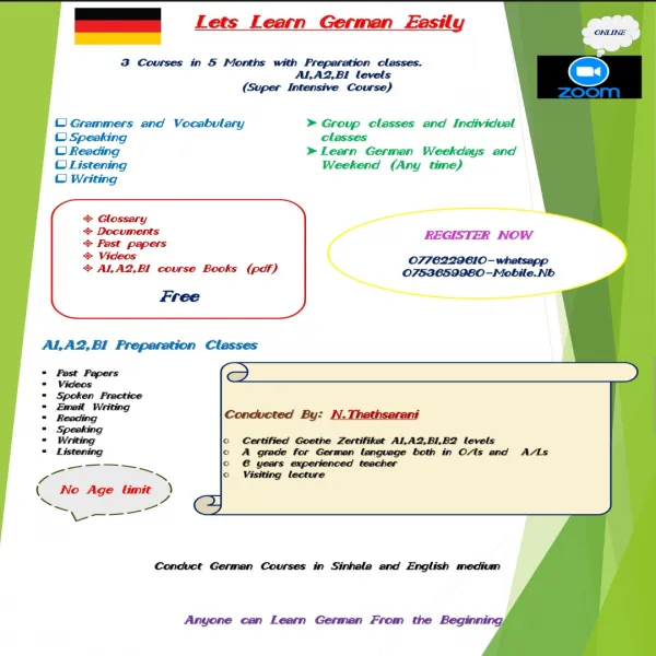 German A1, A2, B1, B2 levels and A1, A2, B1, B2 exam preparation c