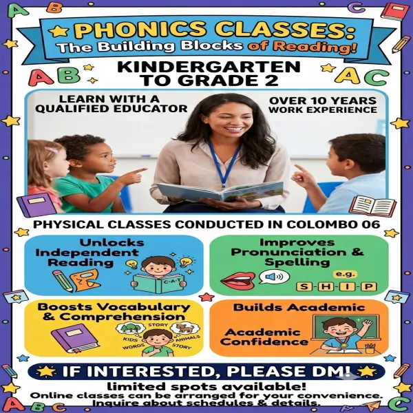 Phonics & Reading classes ( Kindergarten- Grade 2)