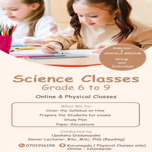 O/Levels Science Classes For Grade 6 -9