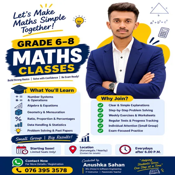 Grade 6-8 Mathematics Classes | Kurunegala
