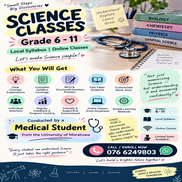 Grade 6–11 Science | Online Classes  | Loca