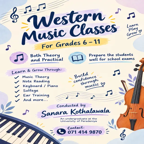 Western Music classes for grades 6-11
