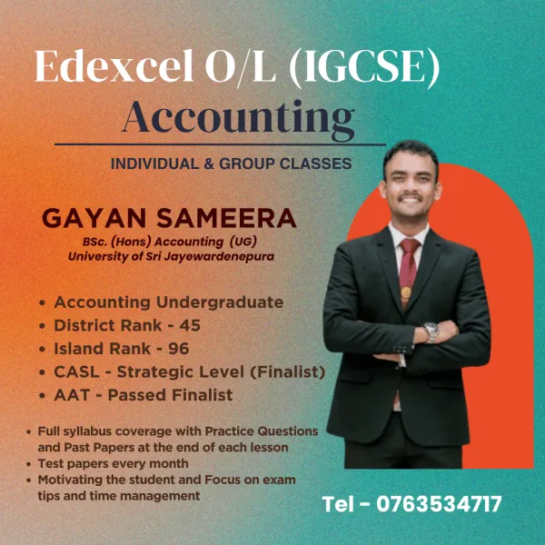 Edexcel / Cambridge / London O/L (IGCSE) Accounting Classes