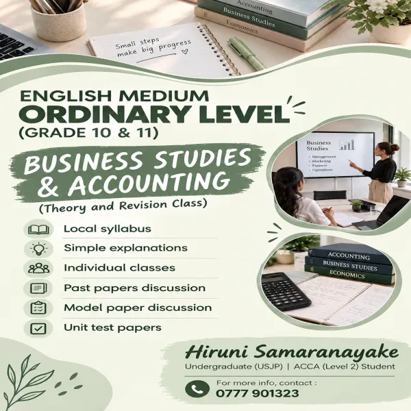 Business Studies & Accounting - Grade 10/11 (English Medium)