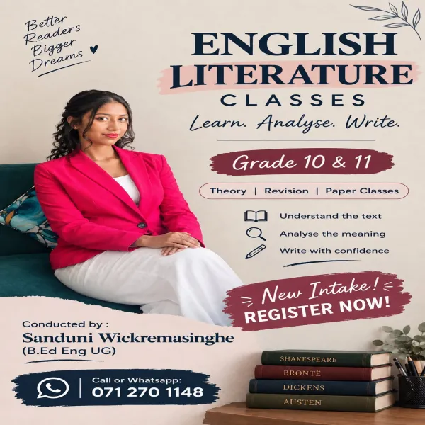 English Literature Classes – Grade 10 & 11