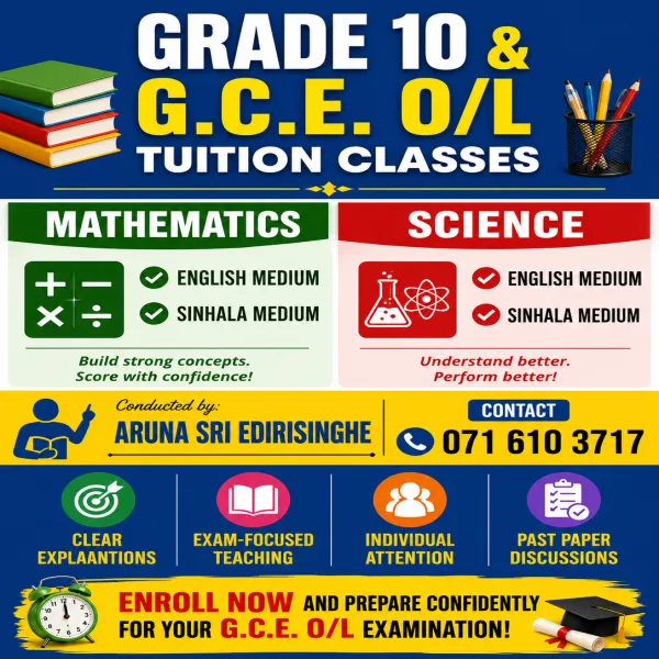 Maths individual class English medium and Sinhala medium gra