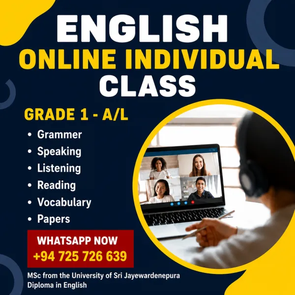 ENGLISH ONLINE CLASSES – GRADE 1 to A/L