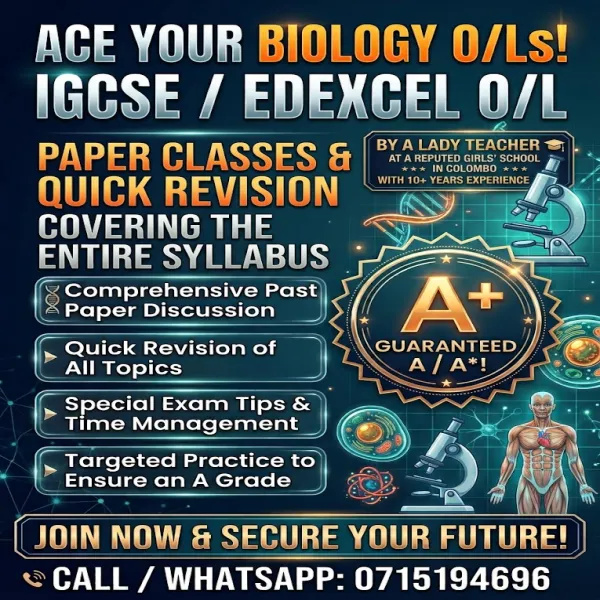 BIOLOGY CLASSES IGCSE/EDEXCEL O/Ls