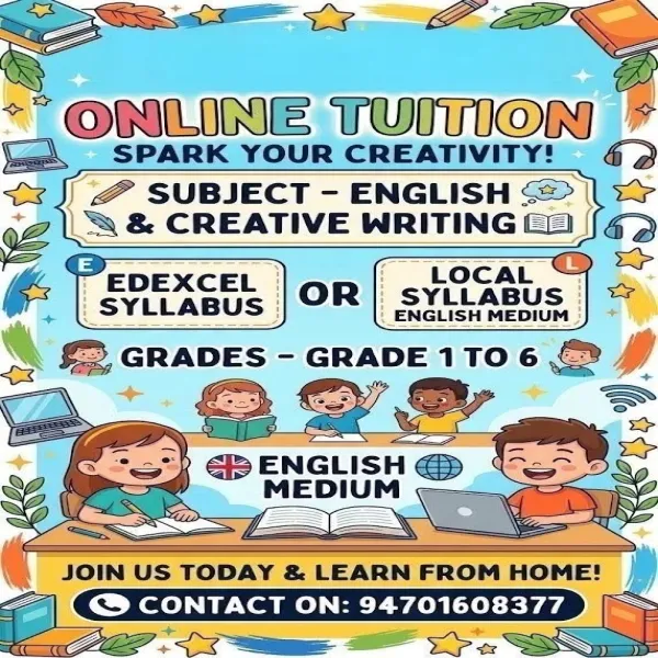 English tution Grade 1 to 6 Edexcel and local syllabus Engli