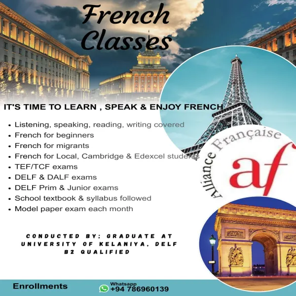 French Classes for  IGCSE & GCSE ,  GCE o/l and a/l ,  TEF & D