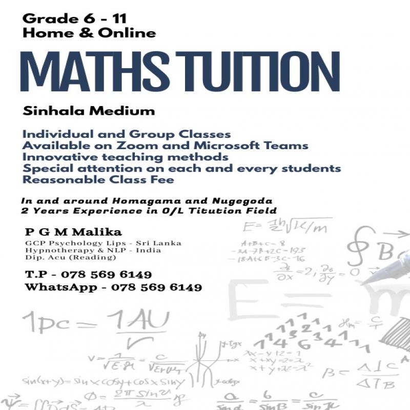 Grade 6 - 11 Maths Classes (Sinhala Medium)