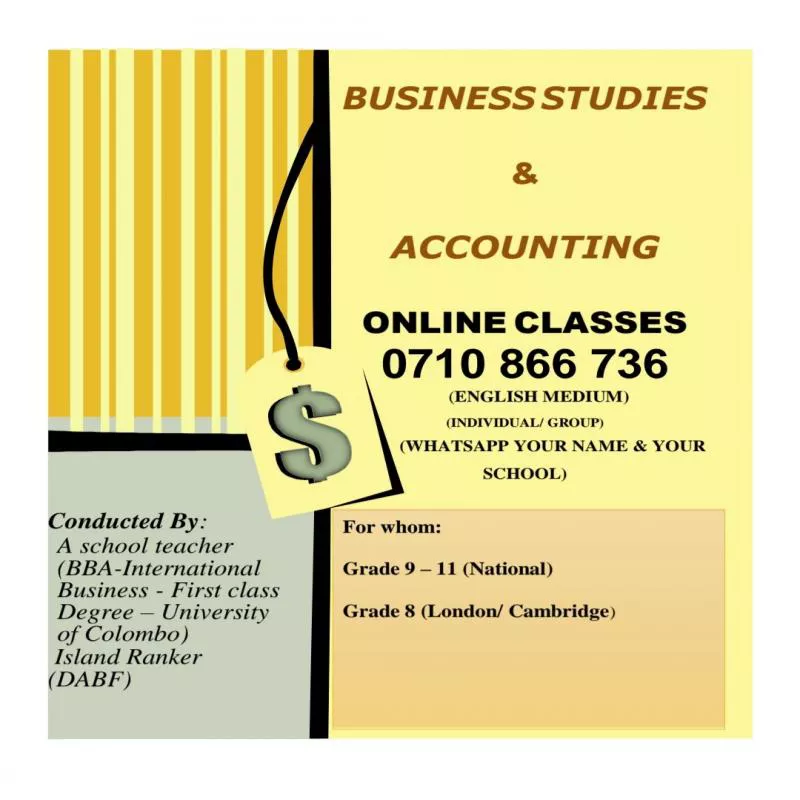 Online classes- Business & Accounting (English Medium)Studies