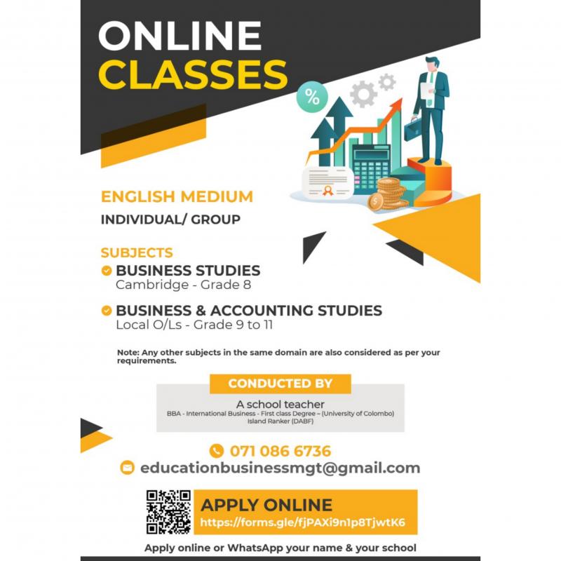 Online classes- Business & Accounting Studies