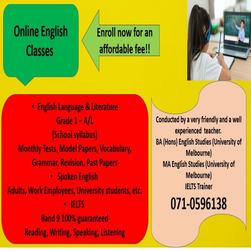 English Language/Literature/Spoken/IELTS Classes