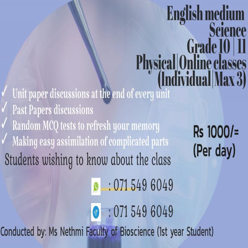 O/l Science English medium