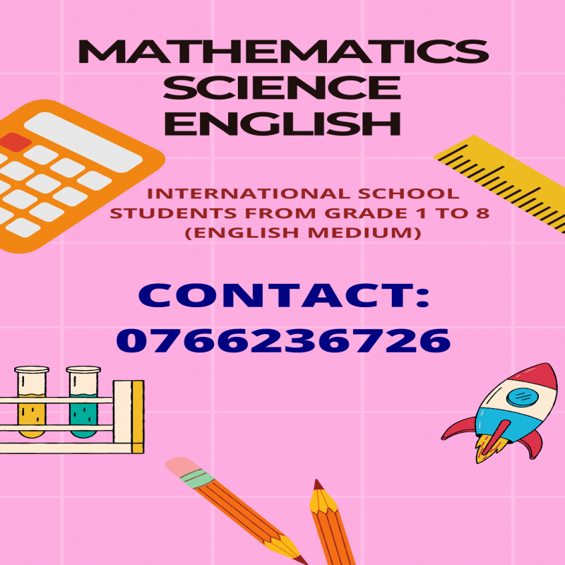 Mathematics, Science & Sinhala Classes For Int. school students Gr 1-8