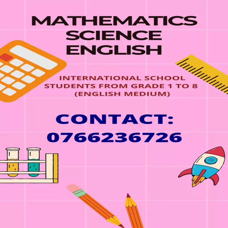 Mathematics, Science & Sinhala Classes For Int. school students Gr 1-8